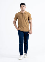 Camel Pique Polo Shirt