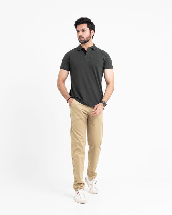 Dark Sage Pique Polo Shirt