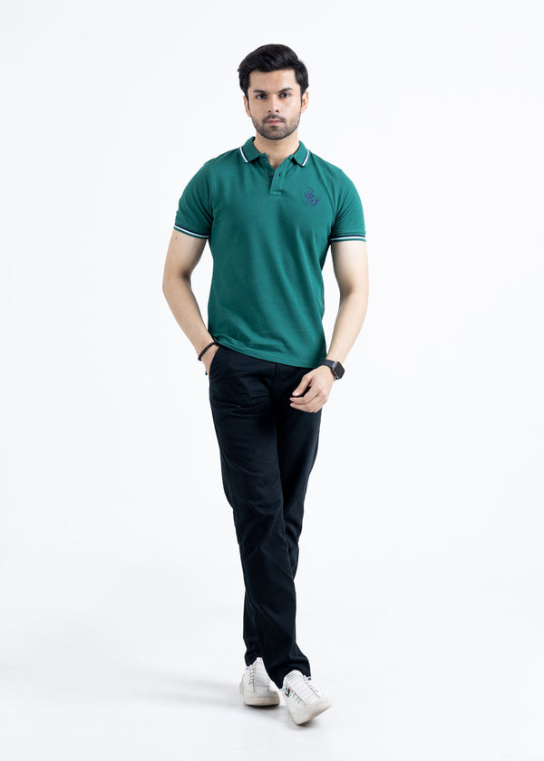 Teal Green Pique Polo Shirt