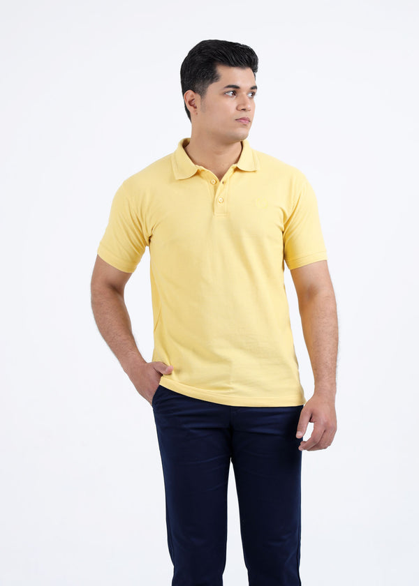 Sulfur Yellow Pique Polo Shirt