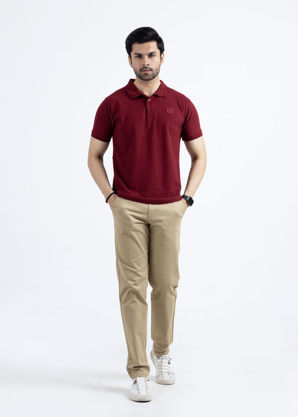 Quintessential Maroon Pique Polo Shirt
