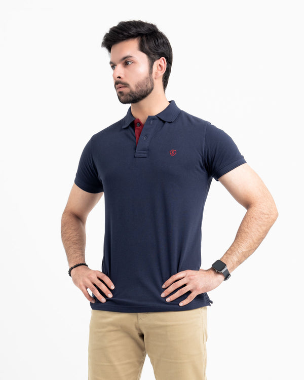 Navy Pique Polo Shirt