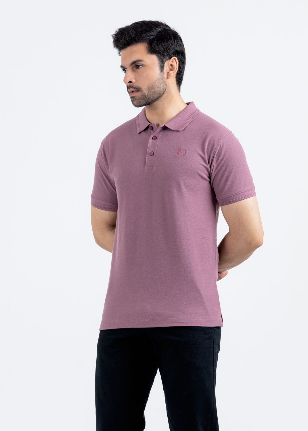Wisteria pique polo shirt