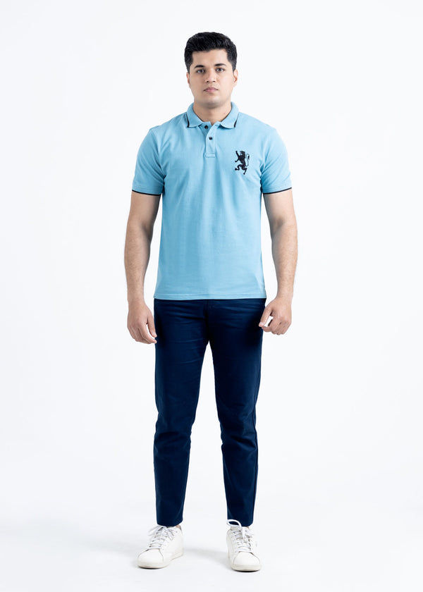 Classic Sky Blue Pique Polo Shirt