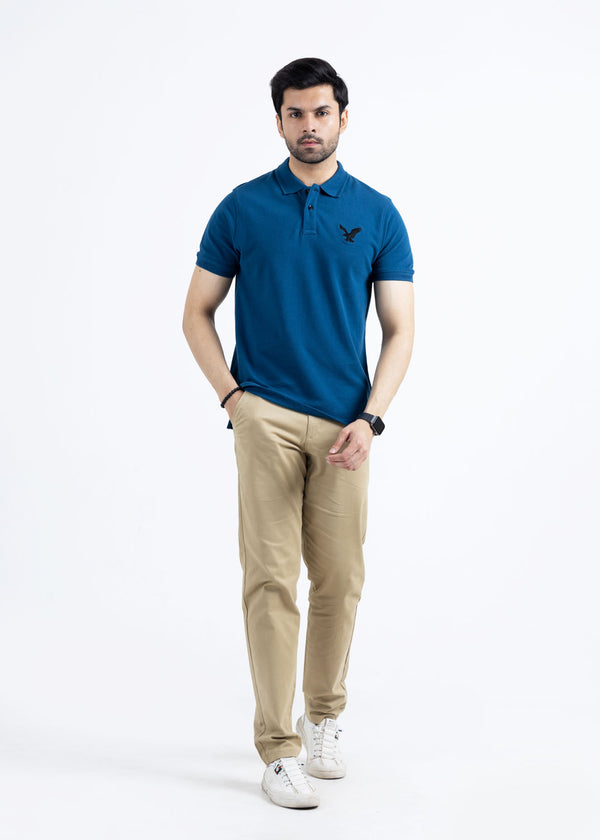 Yale Blue Pique Polo Shirt