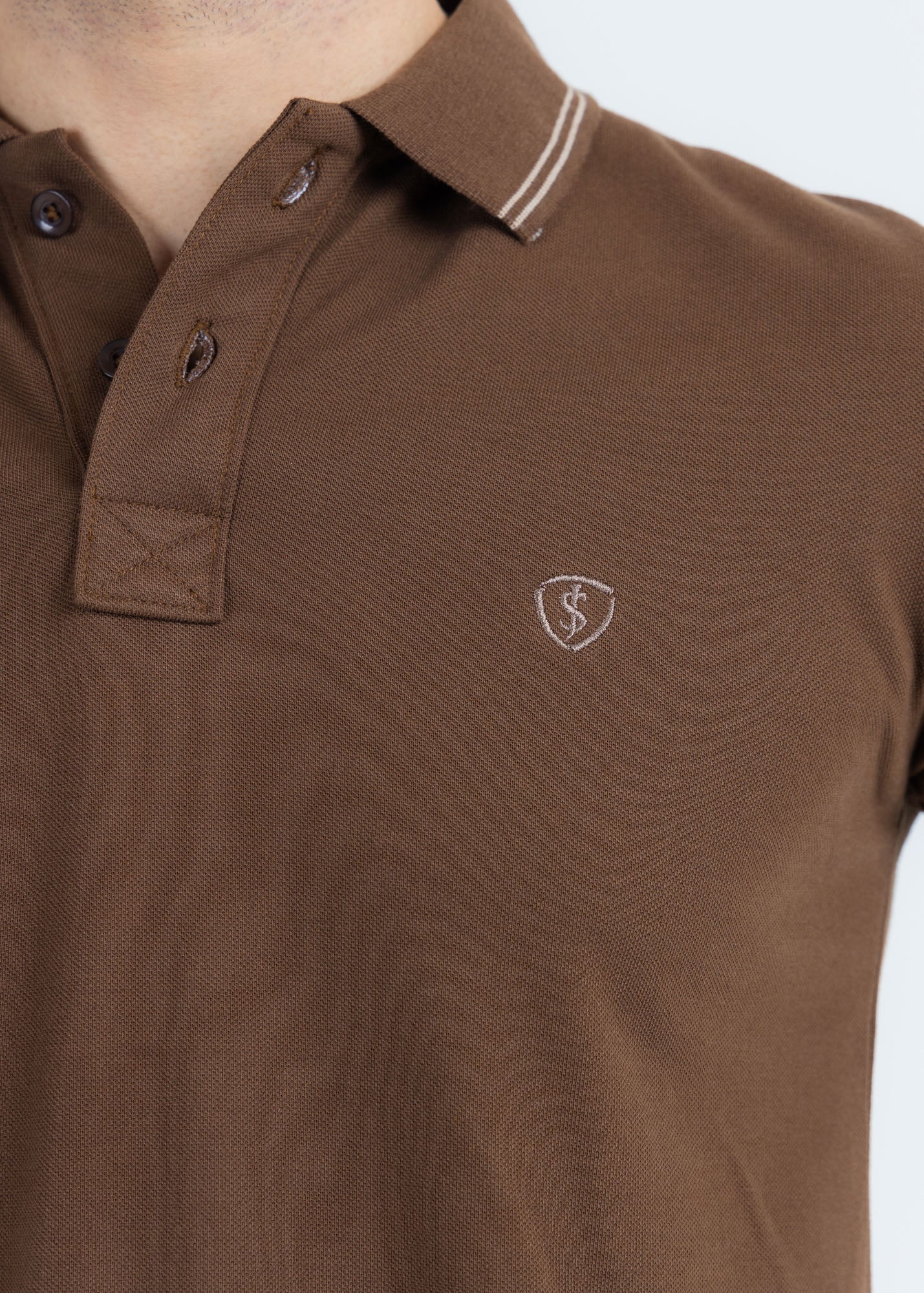 Classic Brown Pique Polo Shirt
