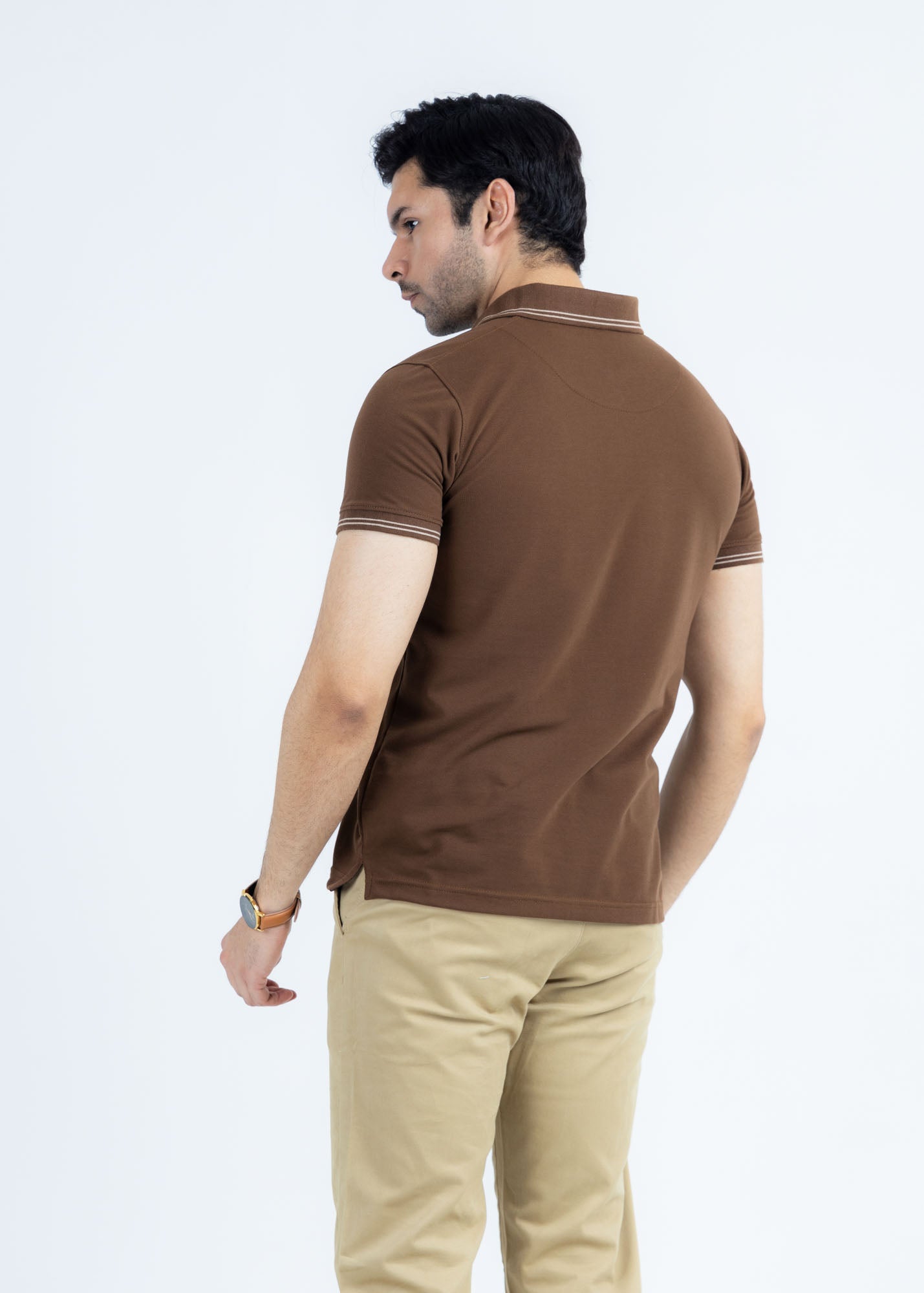 Classic Brown Pique Polo Shirt