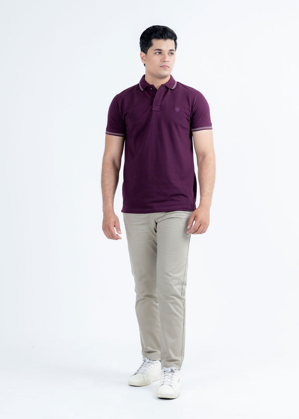 Plum Pique Polo Shirt