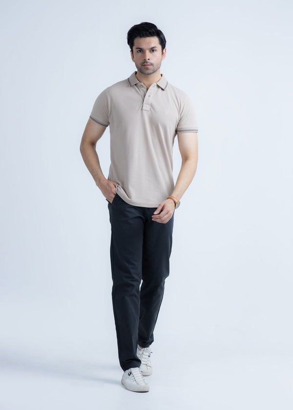 Light Beige Pique Polo Shirt