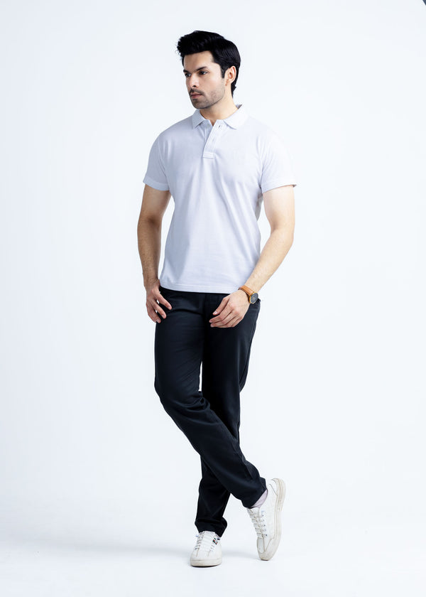 White Popcorn Polo Shirt