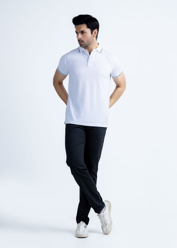 Super White Pique Polo Shirt