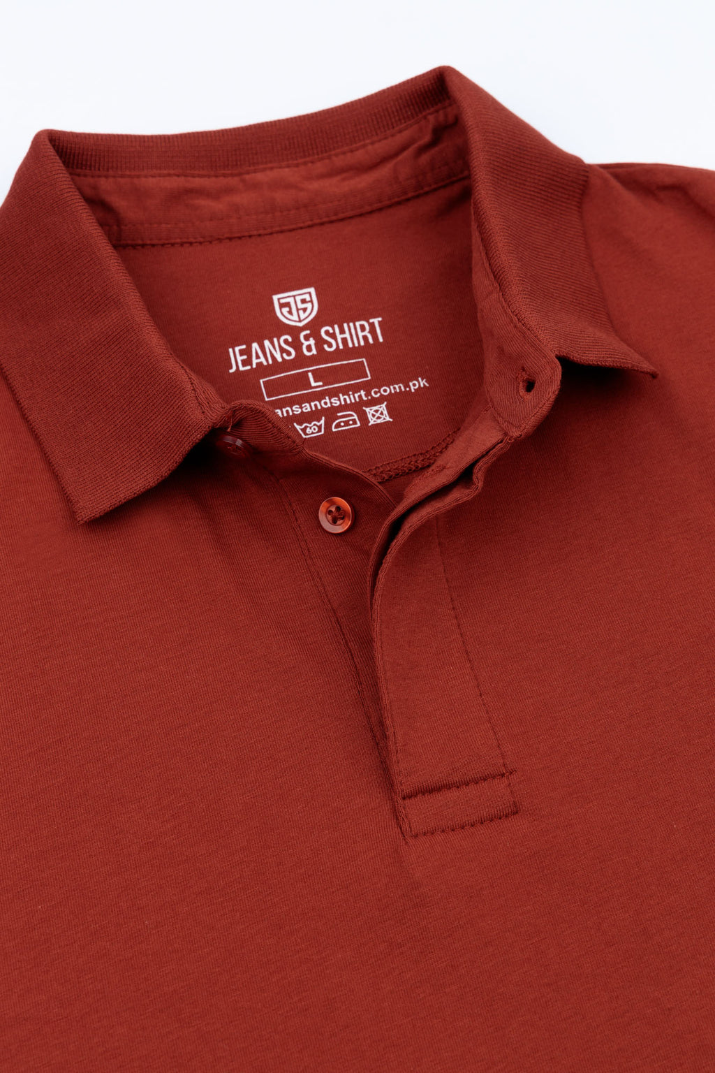 Rust Concealed Placket Polo Shirt