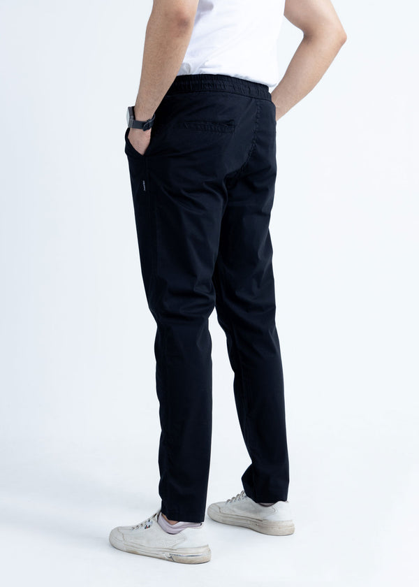 Casual Black Cotton Trousers