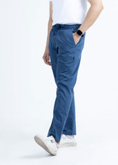 Casual Blue Cotton Trousers