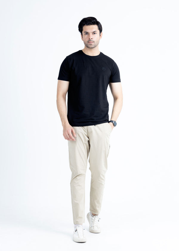 Basic Black Lycra Jersey T-Shirt