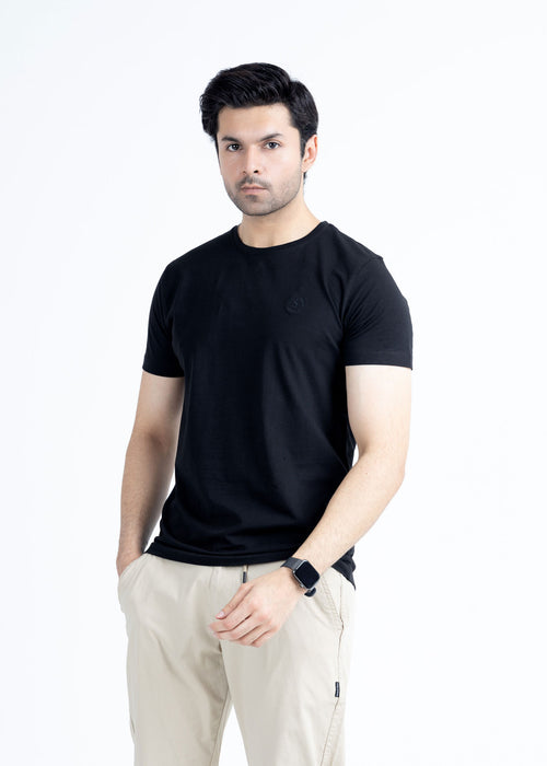 Basic Black Lycra Jersey T-Shirt