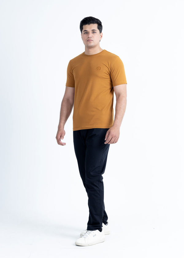 Basic Camel Lycra Jersey T-Shirt