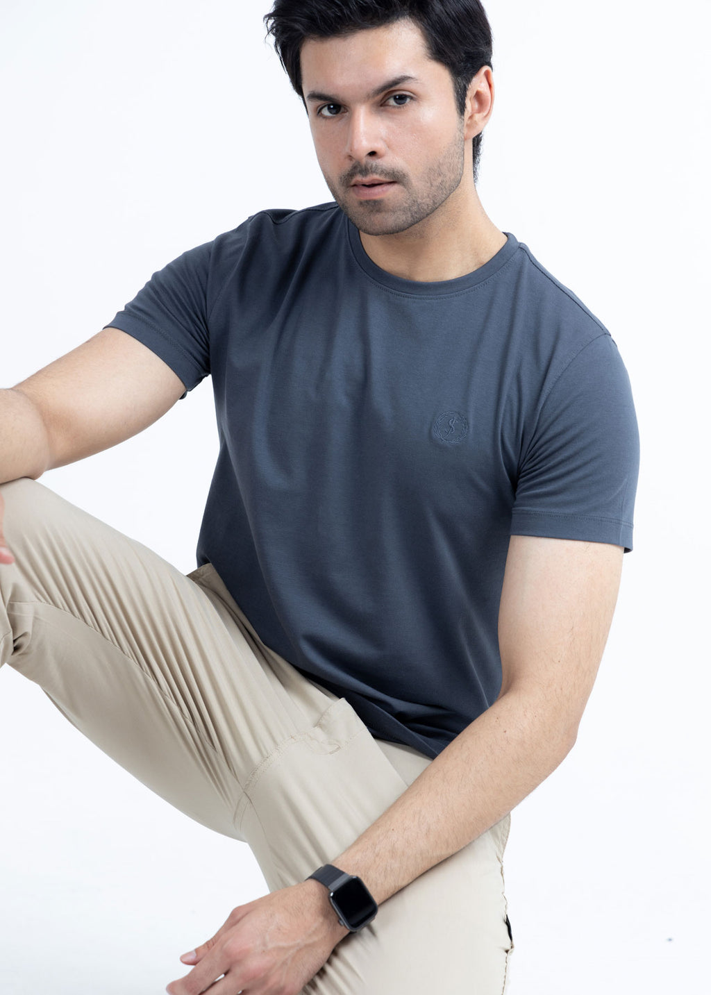 Basic Grey Lycra Jersey T-Shirt