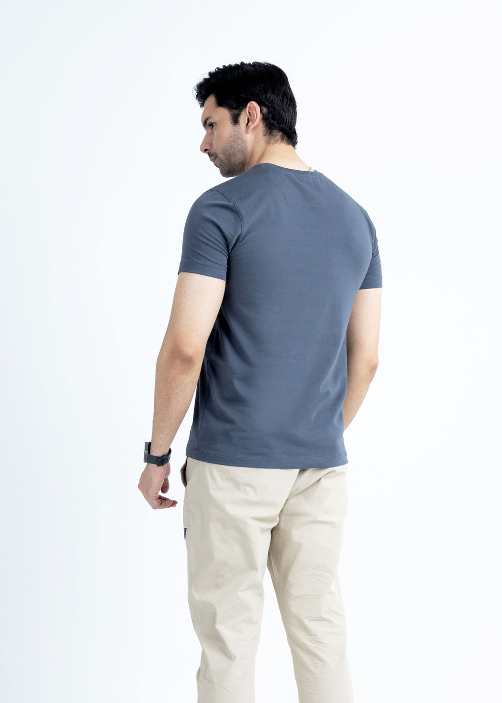 Basic Grey Lycra Jersey T-Shirt