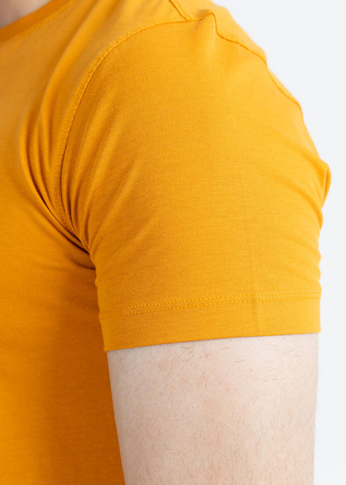 Basic Mustard Lycra Jersey T-Shirt