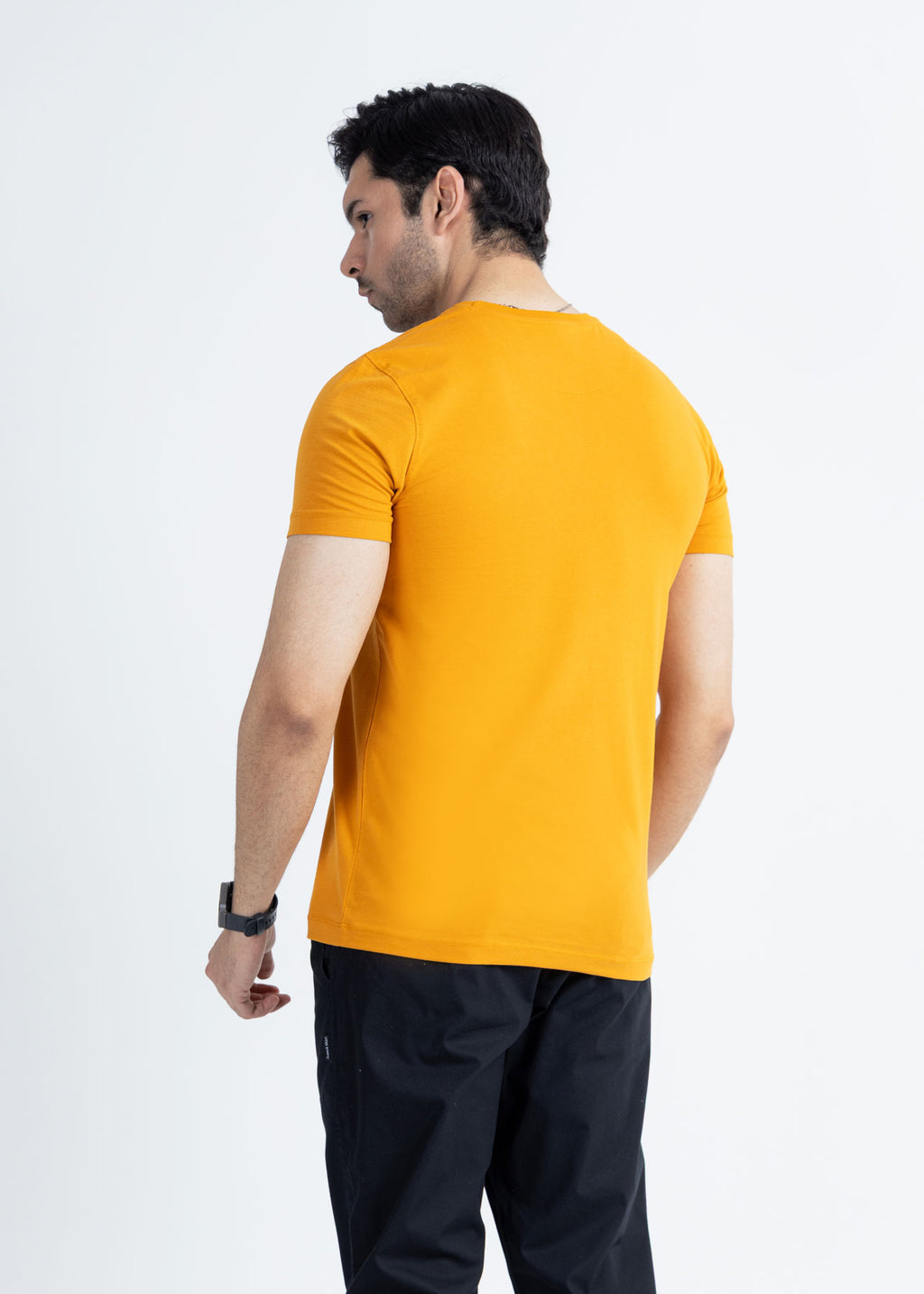 Basic Mustard Lycra Jersey T-Shirt