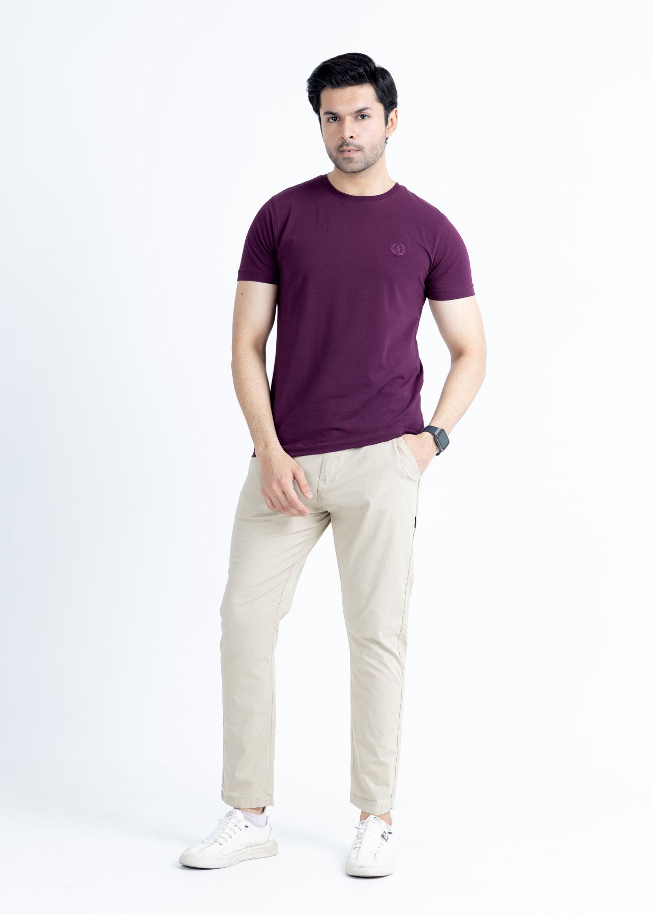 Basic Purple Lycra Jersey T-Shirt