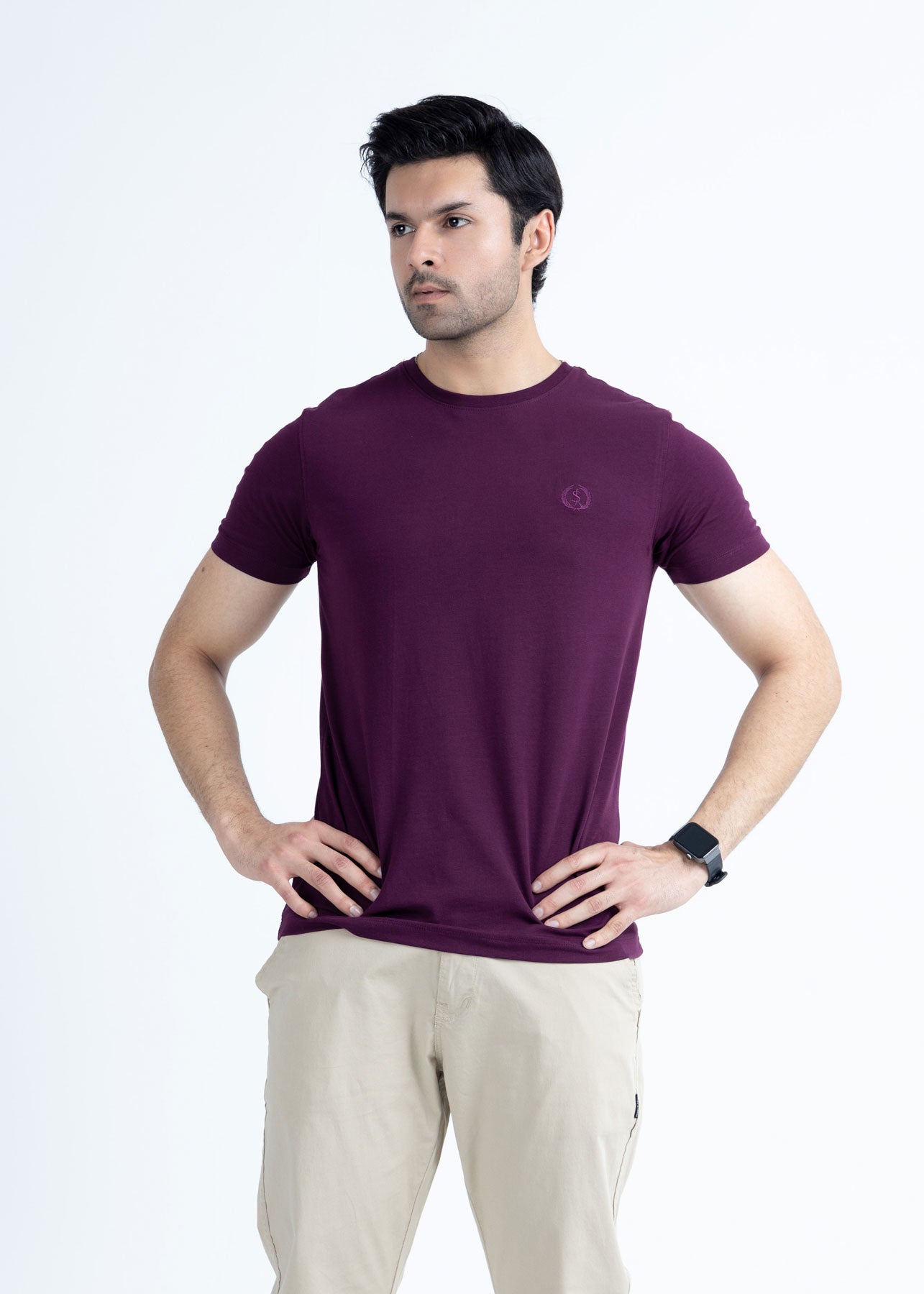 Basic Purple Lycra Jersey T-Shirt