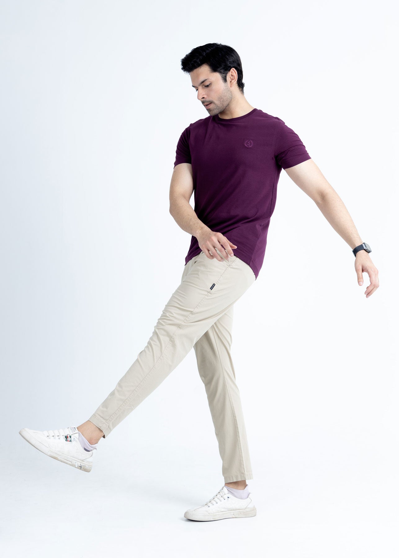 Basic Purple Lycra Jersey T-Shirt