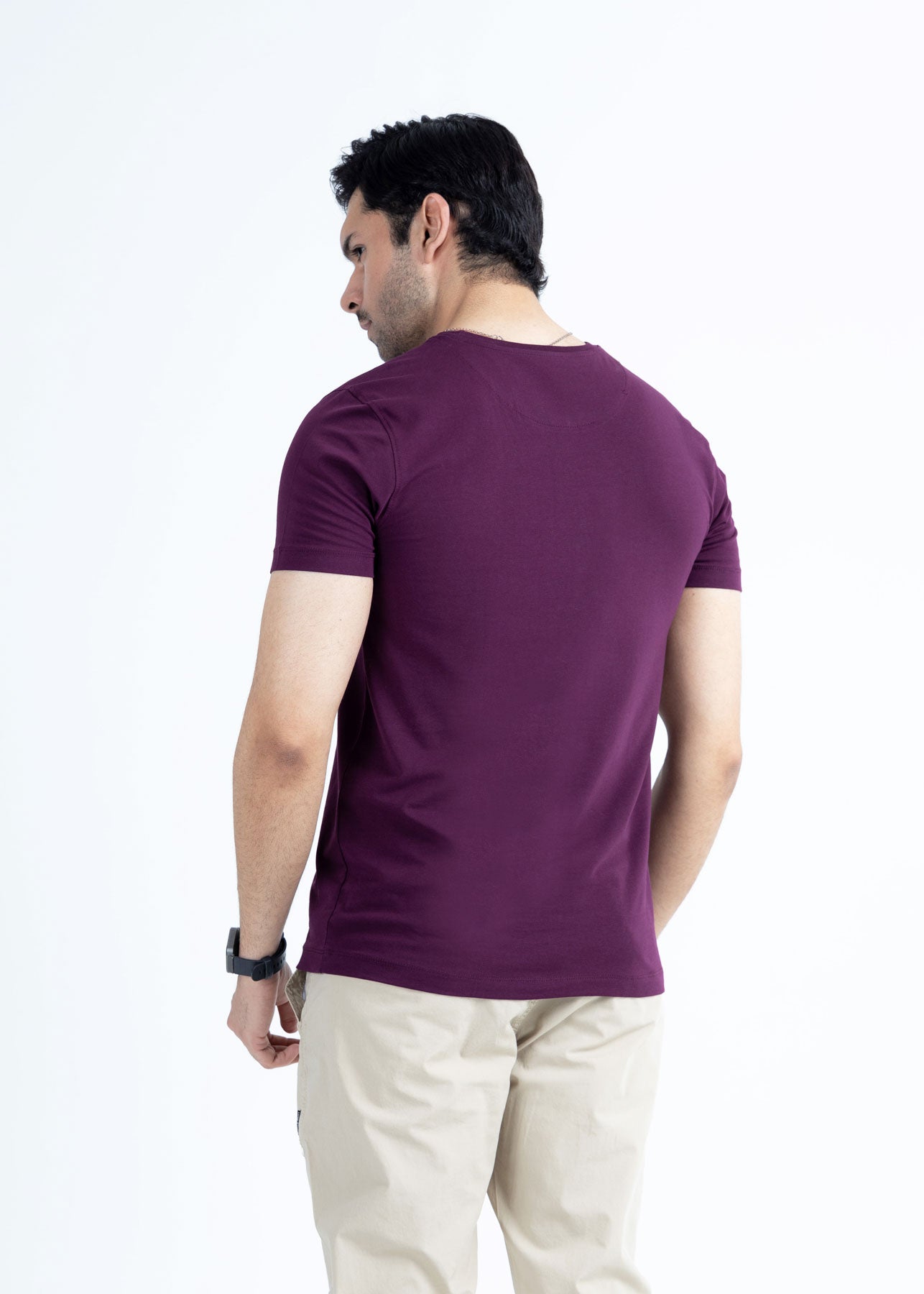 Basic Purple Lycra Jersey T-Shirt
