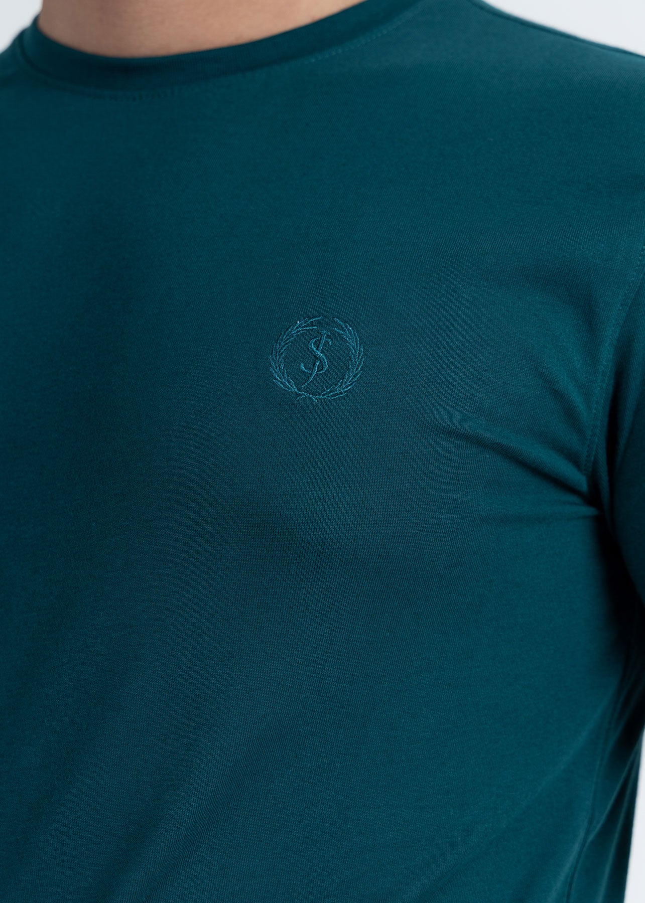 Basic Sea Green Lycra Jersey T-Shirt