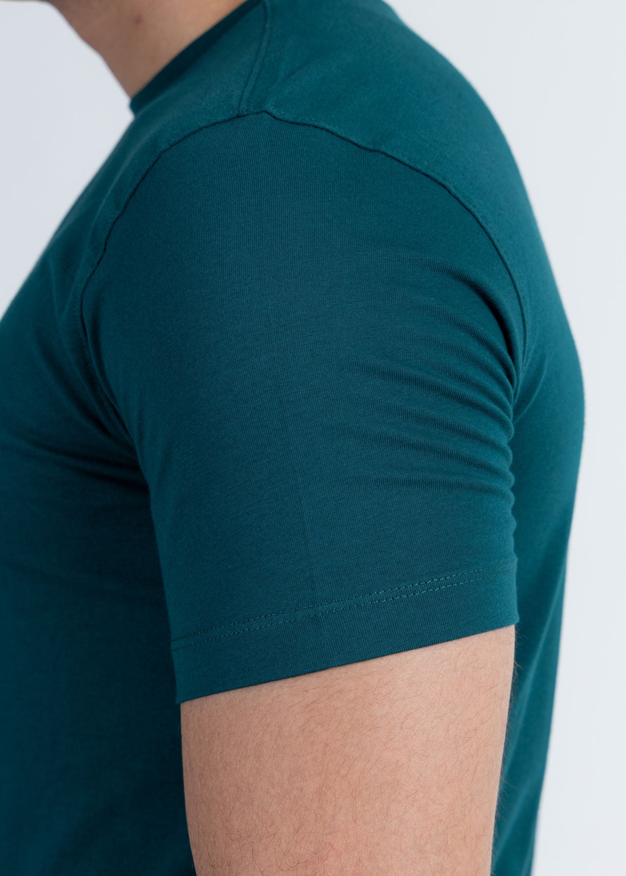 Basic Sea Green Lycra Jersey T-Shirt