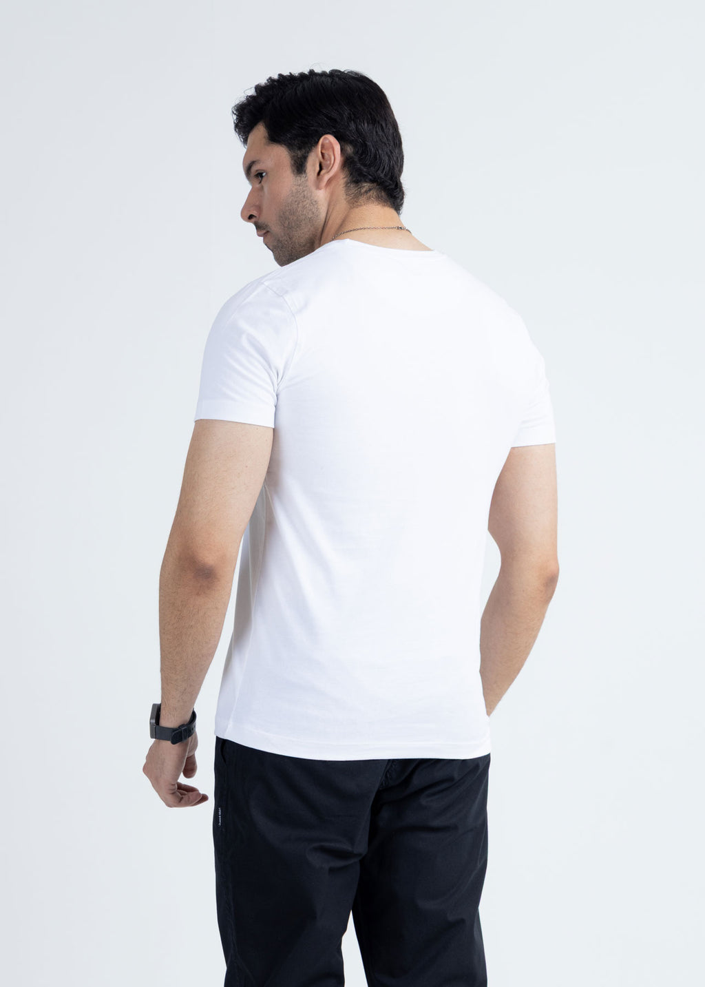 Basic White Lycra Jersey T-Shirt