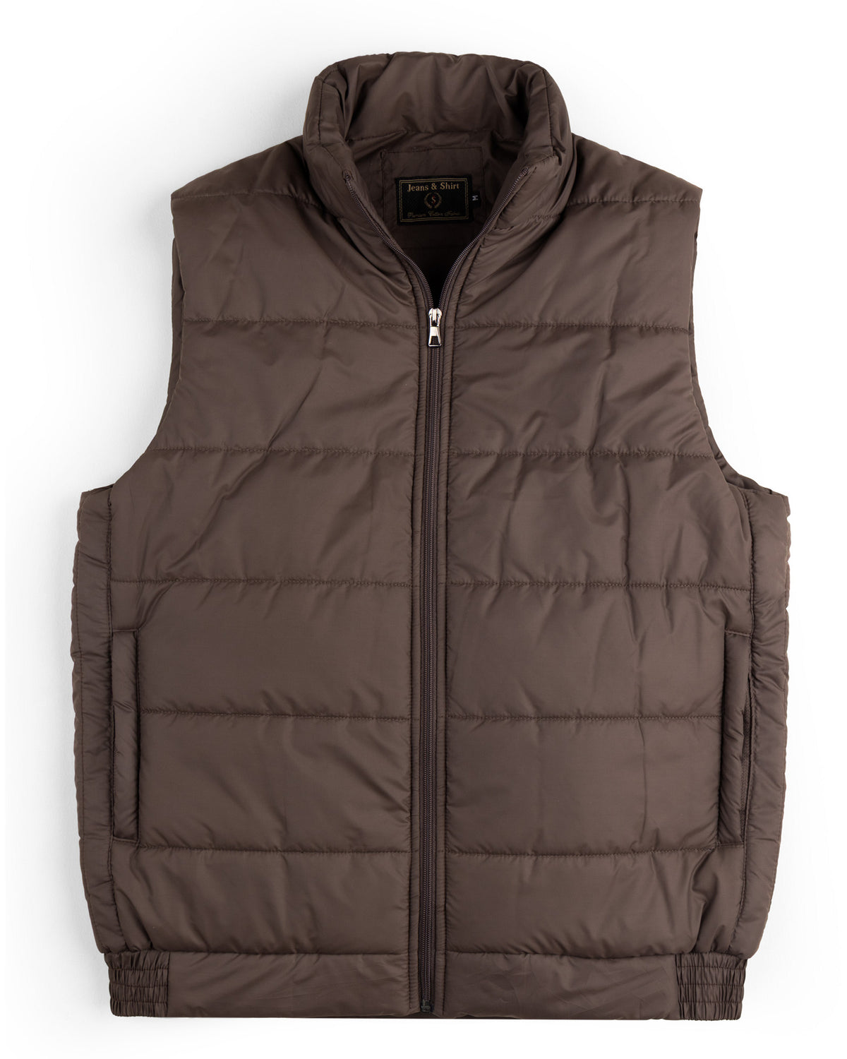 Chocolate Brown Sleeveless Puffer Jacket