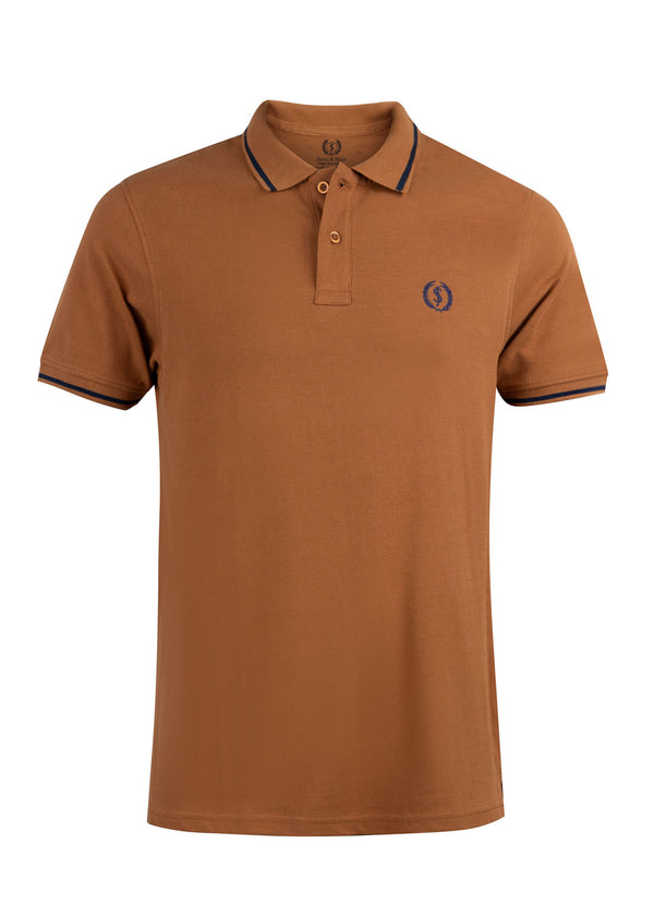 Camel Pique Polo Shirt