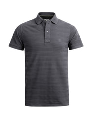 Charcoal Grey Striper Pique Polo Shirt