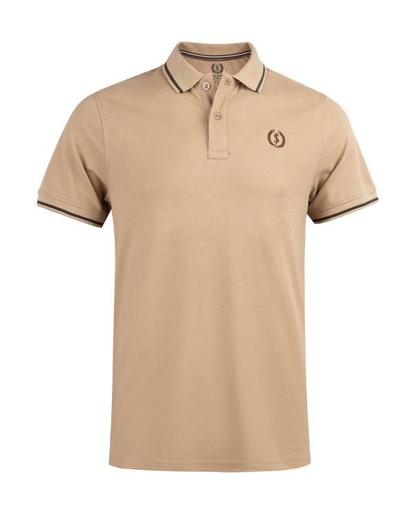 Beige Pique Polo Shirt
